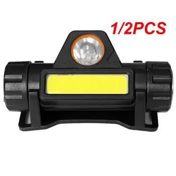 1/2 KS Prenosné Baterka XPE COB LED Svetlomet Silný Vstavaný USB Nabíjateľné Outdoor Camping Rybárske Svetlomet Plynulou