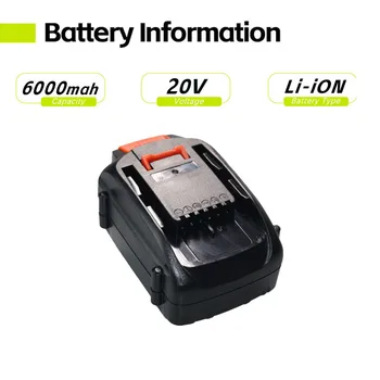 100% Nové úplne Nové Vymeniteľné 20V 4000/6000mAh lítium-iónová batéria nástroj batérie