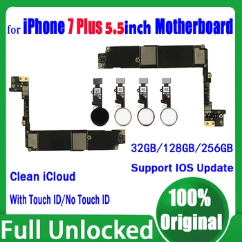 100% Testované Na iphone 7 Plus 5,5 palcový Doska Pôvodné Odomknúť S/Č Dotyk ID Pre iphone 7 Plus Logic Board Čisté iCloud