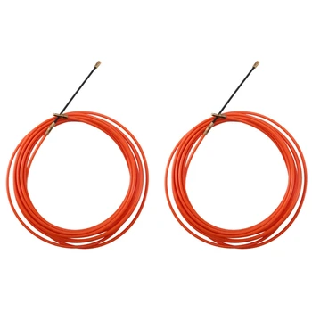 2 KS 4 mm 5 Meter Orange Príručka pre Zariadenie Nylon Elektrický Kábel Push Sťahováky Potrubia Had Rodder Ryby Pásky, Drôtu