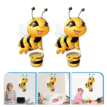 2 ks Cartoon Včely Hmyzu Samolepky na Stenu Vymeniteľné Stenu DIY detská Izba Stenu Decor
