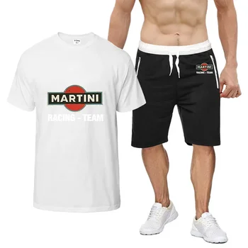 2024 Nové Martini Racing Tlače Lete Mens HipHop Harajuku Štýl T-Shirt Kvalitné Bavlnené Krátke Šortky Vyhovovali Športové Oblečenie