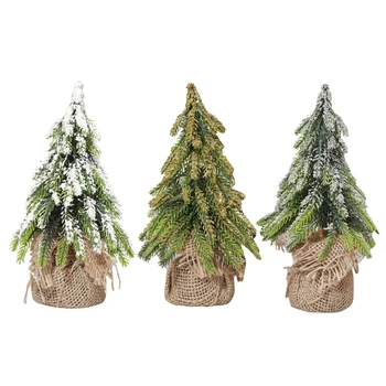 2024 Nové Plochy Miniatúrne Snehu Borovice Mini Vianočné Stromčeky s Vrecoviny Základná Tabuľka Dekor Zimné Domáce Dekorácie