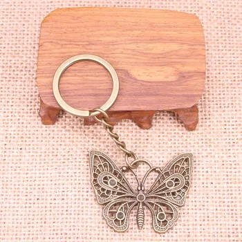 20pcs Nové Módne Keychain 48x38mm duté motýľ Prívesky DIY Mužov Šperky Auto Kľúč Reťazca Krúžok Držiak Suvenír Pre Darček