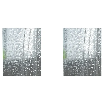 2X Transparentné Sprchový Záves, Obloženie, Štrkovitá Ľahké Plastové Kúpeľňa Sprchový Záves