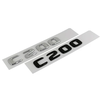 3D ABS Chrome Black C 200 Logo C200 Znak Lettes Odtlačkový Kufri Odznak Nálepky Na Mercedes Benz C200 W205 W206 Príslušenstvo