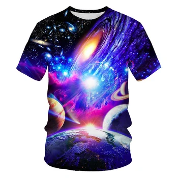 3D Hviezdy, Hviezdne Nebo Print T Shirt Galaxy Grafické T-shirts Deti Móda Hip Hop Krátke Rukávy Ženy Harajuku Oblečenie, Topy