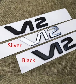 3D Kov Chróm Logo Písmená V12 Znak Auto Odznak Kotúča, Blatník Na Mercedes Benz W222 S400 V12 Nálepky Príslušenstvo