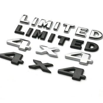 3D Kovové Striebro Čierne Logo LIMITED 4X4 Znak Kufri Obtlačok Na JEEP LIMITED 4X4 Nálepky Príslušenstvo