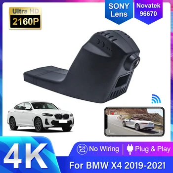 4K Plug and Play HD Video Rekordér 2160P Wifi Auta DVR Kamera Dash Kameru pre BMW X4 xDrive25i M xDrive30i M Šport 2019 2020 2021