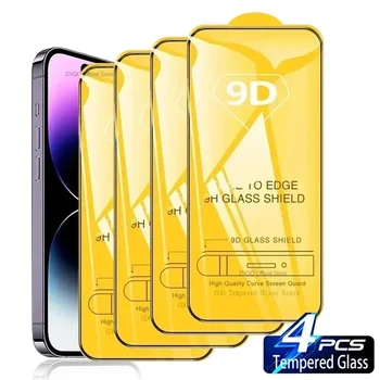 4PCS 9D Screen Protector Tvrdeného Skla Pre iPhone 11 12 13 14 Pro Max Ochranné Sklo Xs Max XR 12 13 Mini 14 Plus Úplné Pokrytie