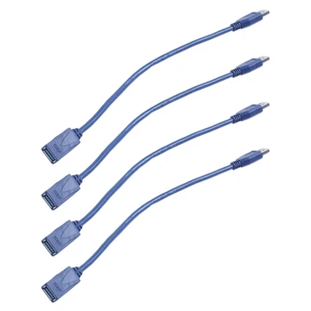 4X Modrá USB 3.0 Samec Samec F/M Typ Konektora Predlžovacieho Kábla 30 cm