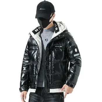 4Xl 3Xl Plus Veľkosť Zimné Móda a Coats Hrubé Teplé Svetlé Mens Hoodes Nadol Bundy Oblečenie