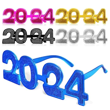 5 Ks Okuliare Nové Rokov Party Okuliare 2024 Modelovanie Očí Nosiť Plastové Okuliare Šťastný Nový Rok