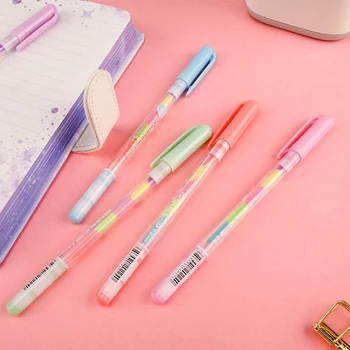 6Pcs Tvorivé Kórea Papiernictvo Krásne Farebné Dúhy Gél Perá Módne Kancelárske Školské potreby Písanie Perá Maľovanie Pero