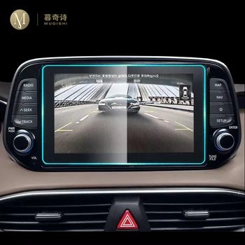 8 palcový Pre Hyundai Santa Fe 2018 2019 2020 Auto stredovej konzoly LCD displej temperovanie sklo ochranný film Proti poškriabaniu skla film