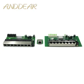 8-port Gigabit switch modul je široko používaný v LED riadku 8 port 10/100/1000 m kontakt port mini switch modul PCBA Doska