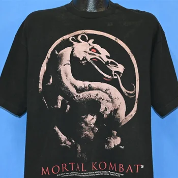 90. rokov Mortal Kombat Film Drak Logo Bojových Umení Fantasy Film 1995 tričko Extra Veľké