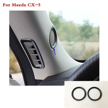 ABS Uhlíkových Vlákien Auto V Stĺpci Bočné Dvere Audio Hovoriť Zvuk Kryt Krúžok Výbava Pre Mazda CX-5 CX5 CX 5 2nd Gen 2017 2018 2019