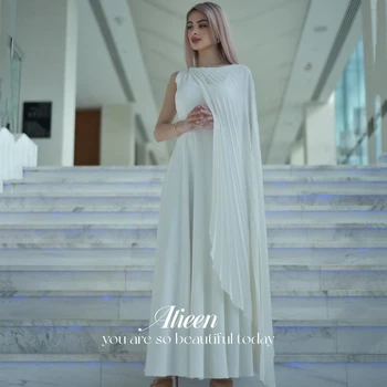 Aileen Satin Party Šaty Žien Elegantné Luxusné Večerné Šaty pre Ženy 2024 Naberaný Šatka Biela Eid Al-fitr Milosť guľové Šaty