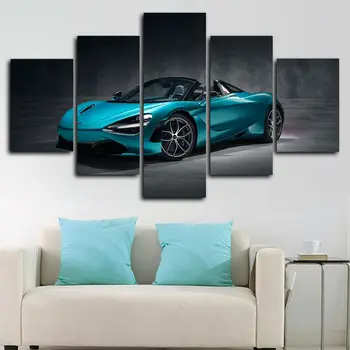 Bez rámu 5 Panel McLaren 720S Spider Super Auto Plátno HD Tlač Plagátov Wall Art Obraz Obrazy pre Obývacia Izba Domova