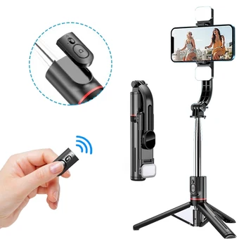 Bluetooth Selfie Stick Statív S Bezdrôtové Diaľkové Spúšte Vyplniť Svetla držiaka Telefónu Monopod Pre Smartphone Tiktok live