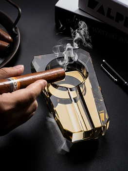 Cigaru, krištáľové sklo popolník tvorivé osobnosti trend boutique high-end svetlo luxusné vlastné domáce obývacia izba office popolníka