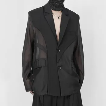 [custom] 2023 letné nový oblek originálny dizajn pohľadu tylu spojov voľné bežné plus-veľkosť obleku sa príliv kabát