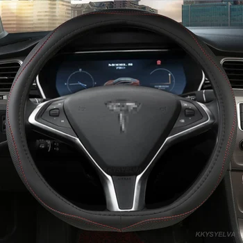 D Tvar Pre Tesla Model S, 2013~2021 Model Y Model X-2013~2021 Auto Volant, Kryt Non-slip Kožené Auto Príslušenstvo