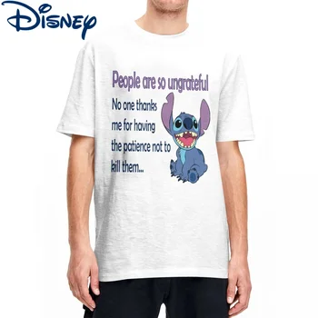 Disney Nevďačných Ľudí Tričko pre Mužov, Ženy Čistej Bavlny pre Mužov T-Shirt Kolo Golier Lilo A Stitch Tričká Krátky Rukáv Topy