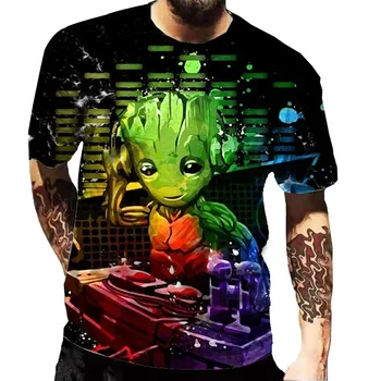 Disney Opatrovníci Galaxy T-Shirts Komiksu, Anime DJ Groot 3D Tlač Streetwear Muži Ženy Cool Fashion Tričko Deti Tričká Topy