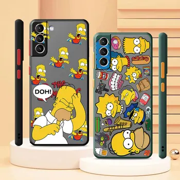 Disney S-Simpsons Family obal pre Samsung Galaxy S22Ultra S10 S10e S20 FE S21 Plus 5G S22 S23 Ultra Shockproof Matný Kryt