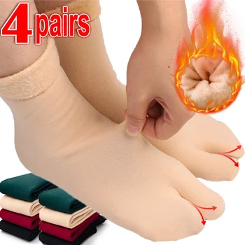 Dvoma Prstami Zime Teplé Zahustiť Fleece Krátke Ponožky Ženy Tepelnej Cashmere Vlnené Ponožky Snehu Velvet Topánky Domov Poschodí Calcetines Mujer