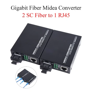 Gigabit Optických Médií Converter Prepínač 100/1000M Jednom Režime Multimode UPC/APC 2 SC-Port, 1 RJ45 Vlákniny Vysielač Auta