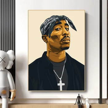 Hip Hop Spevák 2pac Wall Art Plátno na Maľovanie Rap Legendy Tupac Plagát a Tlač Obrázkov na Obývacia Izba Dekorácie Fanúšikov Dary