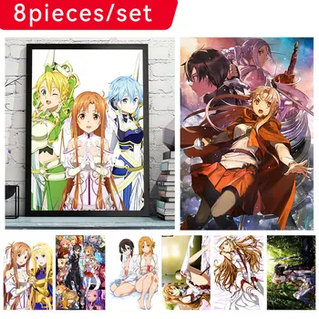 Horúce Anime Plagáty Sword Art Online Domova Maľba Biela Plagát Natieraný Papier Materiál Tému Bar Maľovanie Core Samolepky Na Stenu
