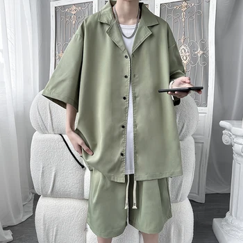 (Jackt+Šortky) 2024 Muži Obleky Krátkym Rukávom Letné Slim British Sako Kabát s Šortky Sady Trend Muž Dizajnér Smoking 2 Ks Sada