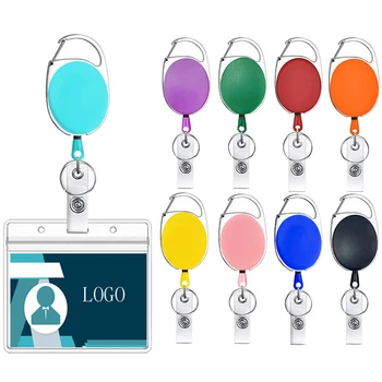 Jednofarebné Zdvíhateľnej Odznak Držiteľ Keychain ID Karty Navi Pás Klip Pracky Keyrings Príslušenstvo Darček Office Gadgets
