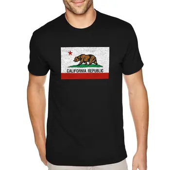 Kalifornia Republiky Štátna T-Shirt Vintage Vlajka Medveď Západnej Strane Cali Tričko S-5X