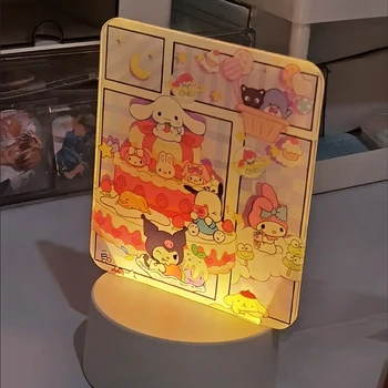 Kawaii Sanrio Hello Kitty Cinnamoroll Pochacco Okolitého Svetla Cartoon Tvorivosti Spálňa Posteli Nočné Svetlo Dievča Festival Darček
