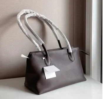Kožené T Tote Bag Minimalistický Luxusné Elegantné Hlavu Vrstva Cowhide Ručné Veľkú Kapacitu Ramenný Podpazušia Ženy V Aktovke