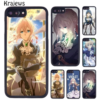 Krajews Anime Fialová Evergarden Telefón puzdro Pre iPhone SE2020 15 14 6 7 8 Plus 11 12 mini 13 Pro X XR XS Max kryt plášťa coque