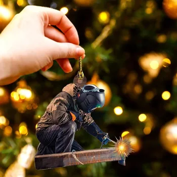 Kreatívne 2D Akryl Zvárač Série Vianočné Prívesok na Dvere Vianoce Stromu Visí Ozdoby na Auto Mačiatko Strany Domáce Dekorácie Roztomilý