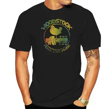 Kvalitné Tričká Nový Štýl Autentické Woodstock 3 Dní Mieru Hudby Farebné Logo Gitara Vták T-shirt top Anime Bežné Oblečenie