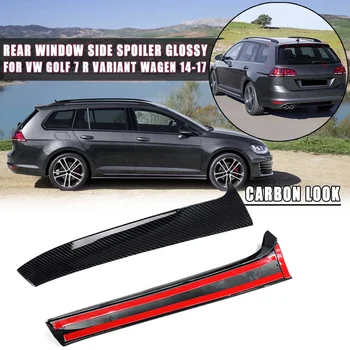 Lesklá Čierna/Carbon Look Zadné Okno, Spojler, Bočné canard canards Splitter Lesklý Pre VW Golf 7 R Variant Wagen 2014 2015 16-2017