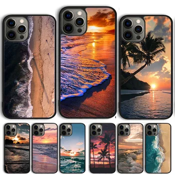 Leto, Pláž, západ Slnka, Mora Telefón puzdro Pre iPhone 14 15 13 12 Mini XR XS Max Kryt Pre Apple 14 15 11 Pro Max 8 7 Plus SE2020