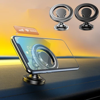 Luxusný Kovový Magnetický držiak do Auta Pre iPhone 12 13 14 Pro Max Magsafe Prípade 360 Stupňov Rotácie Telefón Držiak Pre Samsung Xiao