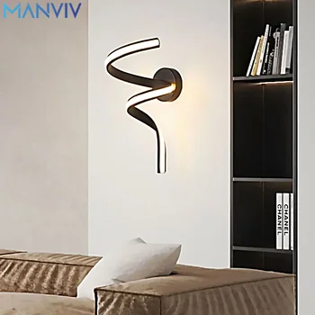 MANVIV Moderné LED Nástenné Svietidlo pre Domáce Vnútorné Minimalistický Stenu Sconce Lampa Čierna Biela Svetlá pre Spálne Posteli Dekorácie