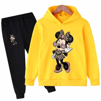 Mickey Mouse Oblečenie Set Pre Dievčatká S Jeseň Zima Vyhovovali Minnie Mouse Batoľa, Dieťa Hoodies Nastaviť Dieťa Chlapec Oblečenie