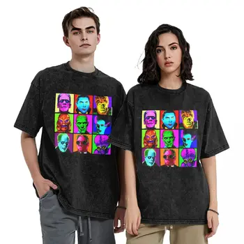 Muži T-Shirt Univerzálny Warhol Umyté, T Košele Essentials Monštrá Pop Art Lete Tees Streetwear Vzor, 100 Bavlna Oblečenie Darček